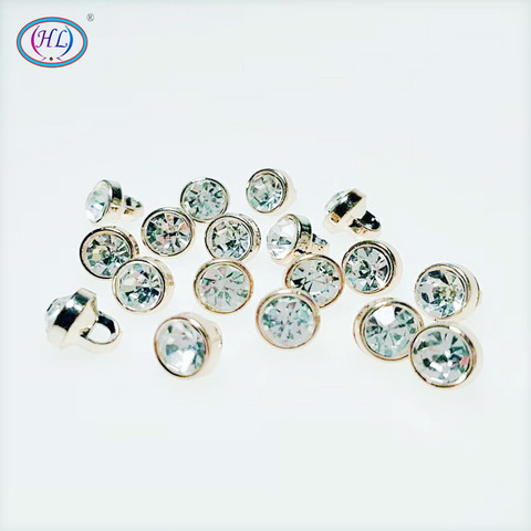 HL 50pcs/100 pièces/400 pièces 8mm nouveaux boutons de placage avec strass tige bricolage vêtements accessoires de couture chemise ► Photo 1/4