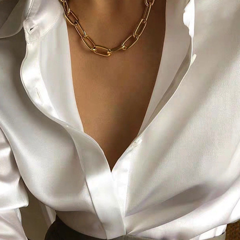 DAXI-colliers avec chaîne en or pour femmes, collier Punk, Boho, choquants, bijoux épais, tendance ► Photo 1/6