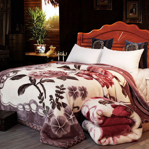 Couverture moelleuse et chaude Double couche en vison, Super douce, pour lit Double, linge de lit pour l'hiver ► Photo 1/6