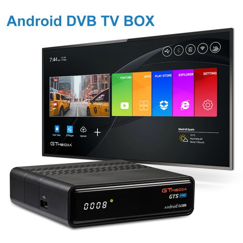 Smart GTmedia GTS pro Android 4K TV BOX + DVB-S2 récepteur Satellite décodeur Amlogic S905D BT4.0 prend en charge le décodeur M3U CCam ► Photo 1/6