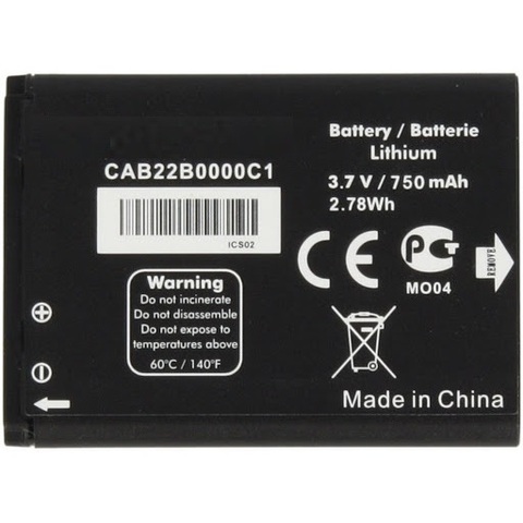 Batterie de téléphone 750 mAh Alcatel pour OT-2012D CAB22B0000C1 Batteries rechargeables de batterie de remplacement de haute qualité ► Photo 1/1