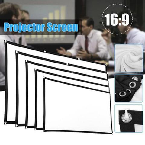 Écran de projecteur HD souple et pliable, rideau Simple, 84/100/120/150 pouces, Projection 3D, films pour bureau, cinéma à domicile ► Photo 1/6