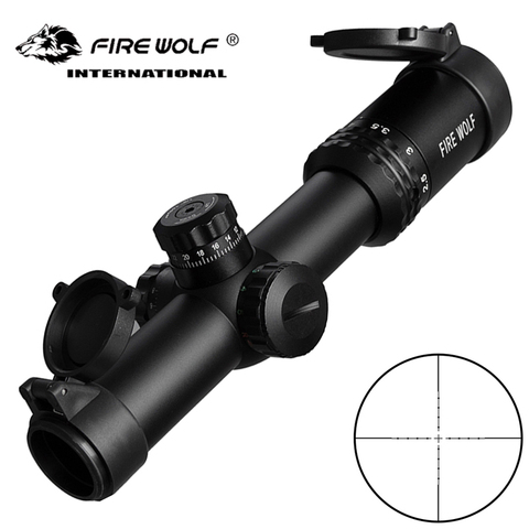 Fire Wolf argent 1-4X24, fusil optique de plein air, fusil de chasse Airsoft, miroir de chasse avec croix éclairée rouge et vert ► Photo 1/6