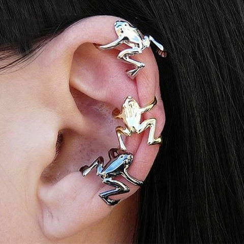Boucles d'oreilles en forme de grenouille pour femmes, 1 pièce, sans Piercing, faux Cartilage ► Photo 1/6