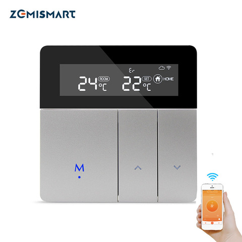 Zemismart – Thermostat de chauffage au sol pour chaudière à eau, WiFi Tuya, fonctionne avec Alexa et Google Home, contrôle WIFI intelligent, contrôleur de température ► Photo 1/6