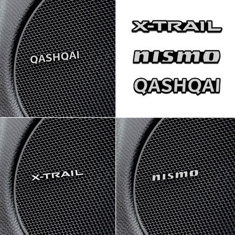 4 pièces 3D aluminium haut-parleur stéréo haut-parleur badge emblème autocollant pour Nissan Nismo QASHQAI X-TRAIL X Trail accessoires voiture style ► Photo 1/5
