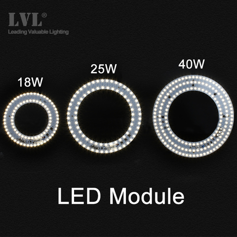 LED Module 18W 25W 36W cercle anneau lampe sans scintillement AC 220V 230V  pour plafonnier source remplacement rond Led Tube Led - Historique des prix  et avis