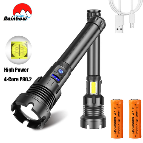 100000 Lumens XHP90.3 plus puissant lampe de poche Led lampe de poche tactique USB Rechargeable torche XHP70 lanterne pour le Camping en plein air ► Photo 1/6