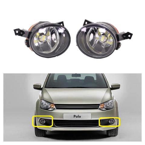 2 pcs Voiture LED Lumière Pour VW Polo Vento Berline Berline 2011 2012 2013 2014 2015 2016 Voiture-Devant LED Brouillard Lumière Brouillard lampe ► Photo 1/6