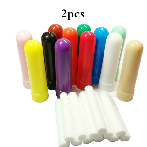 Tubes pour inhalateurs nasaux, portables, Tubes, huiles essentielles, aromathérapie, blanc, mèche en coton, bouteille de contenant cosmétique en option ► Photo 1/6