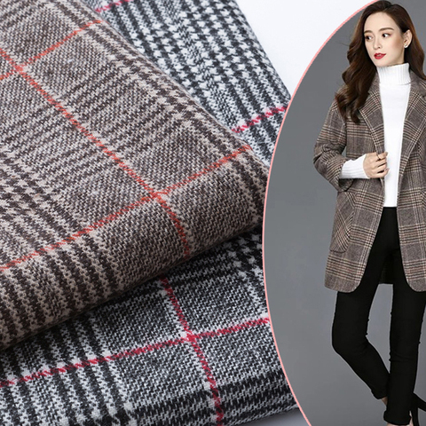 Tissu classique en Tweed à carreaux pied-de-poule en laine pour coudre manteau veste pantalon automne hiver tissu épais pour bricolage Patchwork 50X150cm ► Photo 1/6