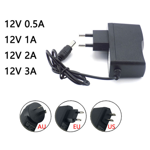 Chargeur d'alimentation électrique 100V-240V 0,5a 1A 2A 3A | Convertisseur V-V, adaptateur AC/DC, 12 volts, pour caméra CCTV à bande longue ► Photo 1/6