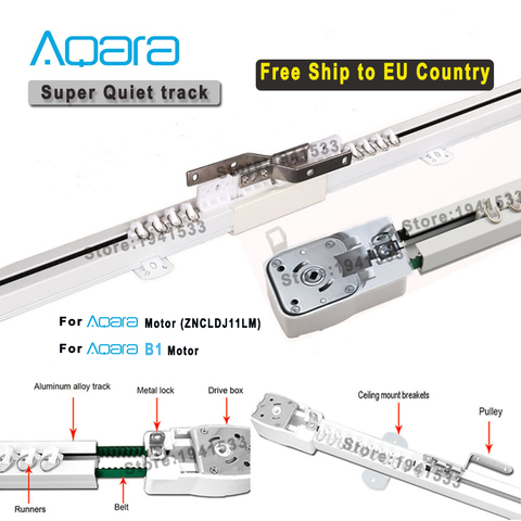 Voie de rideau électrique Super silencieuse pour pays de l'ue pour moteur Aqara/Aqara A1/B1, système de contrôle de Rail de rideau de maison intelligente Aqara ► Photo 1/5