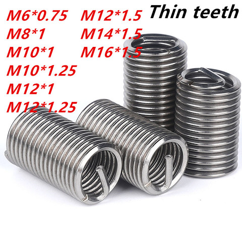 M6X0.75-M16X1.5 acier inoxydable 304 dents minces fil fil insérer manchon vis bague hélicoïoil fil fil réparation Inserts1000 ► Photo 1/6