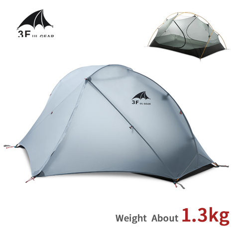 3F UL GEAR-tente de Camping ultralégère en Silicone pour 1 personne, Double couche, randonnée en plein air, 3 à 4 saisons, avec tapis gratuit, 15D ► Photo 1/6