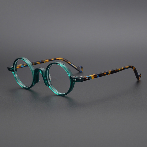 Acétate de luxe Vintage lunettes rondes hommes petite myopie lunettes cadre femmes optique Prescription lunettes montures lunettes rétro ► Photo 1/6