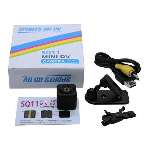 1080P Mini caméra SQ11 noir Sport caméras infrarouge Vision nocturne voiture DV enregistreur vidéo numérique Mini caméscopes avec boîte d'origine ► Photo 1/6