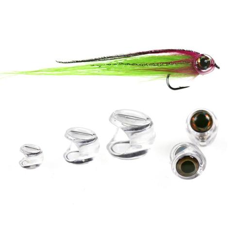 10 pièces mouche attachant poisson tête de crâne pour Streamer mouches 4mm/6mm/8mm matériel leurre attachant appât faisant la mouche de pêche avec les yeux appât ► Photo 1/6