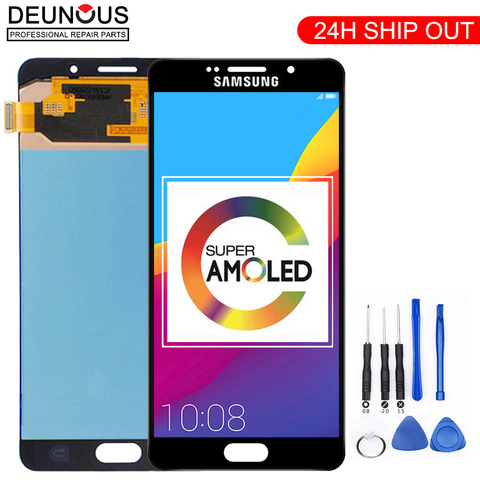 Écran tactile LCD Super AMOLED de remplacement, 5.5 pouces, pour SAMSUNG Galaxy A7 2016 A7100 A710F A710, Original ► Photo 1/1