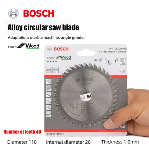 BOSCH bois alliage lame de scie 4 × 40T lame de scie circulaire 110mm marbre machine bois lame de coupe ► Photo 1/6