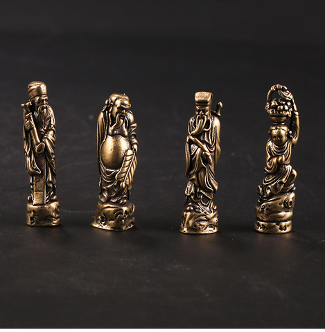 Statue des huit immortels en laiton fait à la main, ornement de bureau Miniature, pendentif, accessoires a52 ► Photo 1/6