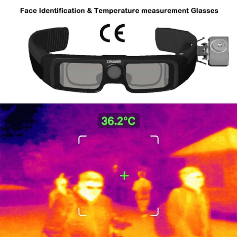 Les lunettes intelligentes ZIYOUHU identifient automatiquement la caméra d'imagerie thermique pour la reconnaissance du visage et la mesure de la température corporelle ► Photo 1/6