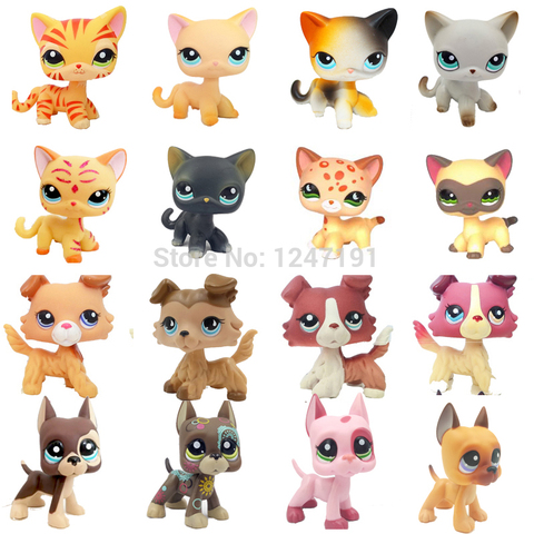 LPS chat animalerie mignon jouets rare debout rose 2291 gris 391 cheveux courts chat brun chien teckel 556 collie grand danois épagneul ► Photo 1/5