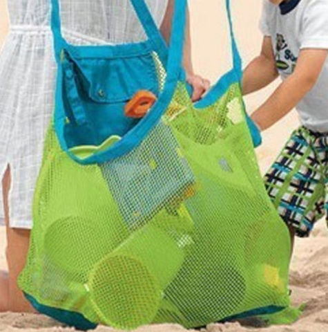 Sac de plage Anti sable, rangement de jouets, grand filet Durable, sac à dos à cordon ► Photo 1/6