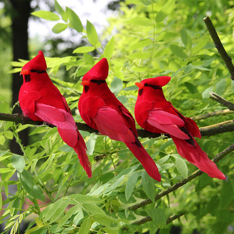 Oiseaux artificiels, jardin, plantes vertes, accessoire de décoration pour la maison, fabricant, rabat à plumes, artisanat ► Photo 1/6