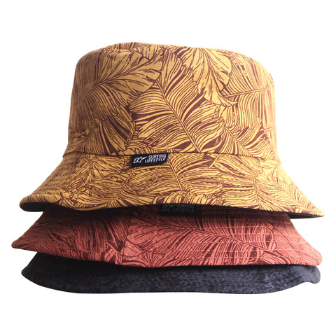 Chapeau seau réversible imprimé feuilles, casquette de soleil d'été pour femmes et hommes, chapeau de pêcheur, 2022 ► Photo 1/5