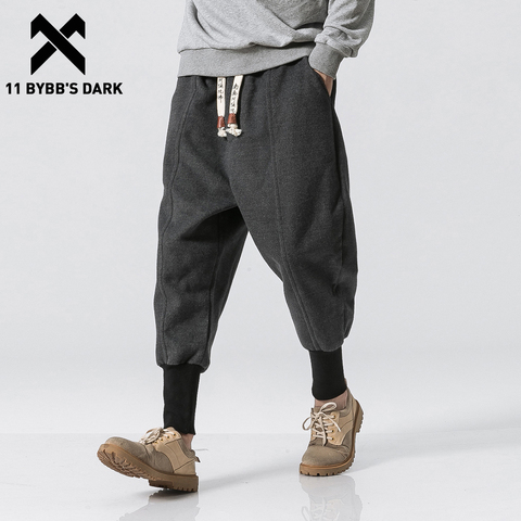 11 BYBB'S DARK – pantalon tactique Hip Hop pour homme, taille élastique, uni, survêtement Harem, Streetwear, surdimensionné, jogging, noir, 2022 ► Photo 1/6