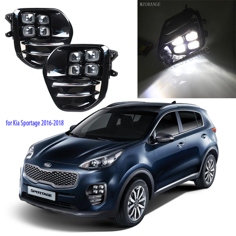 Phare pour KIA Sportage KX5 2016 2017 2022 antibrouillard LED DRL phares antibrouillard feux de jour feux de brouillard LED feux de brouillard 2 pièces ► Photo 1/6