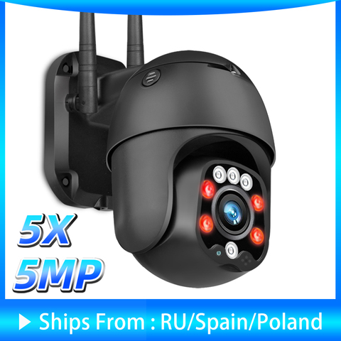 5MP Wifi PTZ caméra extérieure 5X Zoom optique 1080P sécurité IP caméra CCTV Surveillance H.265 P2P ONVIF Audio vitesse dôme caméra ► Photo 1/6