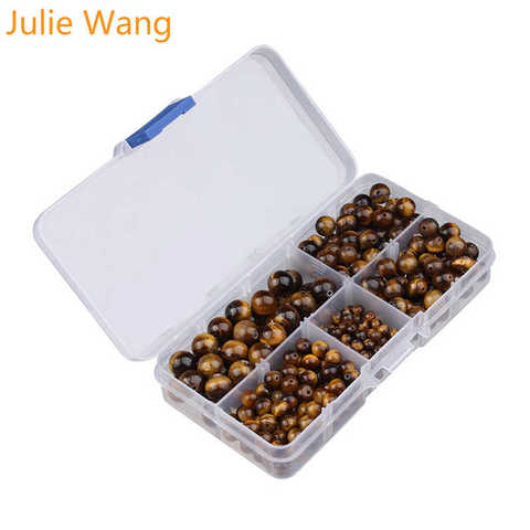 Julie Wang, perles en pierre naturelle, tailles variées pour la fabrication de bracelets, de colliers, accessoires, vente en gros, 359 pièces/boîte, 4 à 10mm ► Photo 1/6