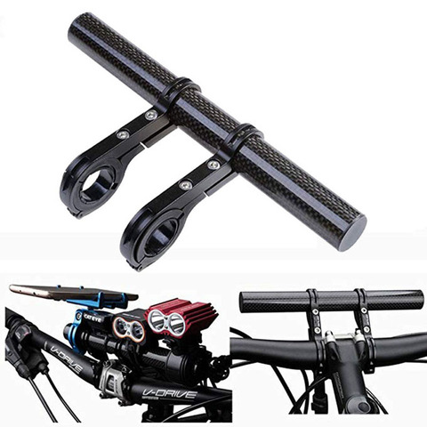 Extension de guidon en Fiber de carbone, support de lampe de poche de vélo, barre de poignée, support de montage de vélo ► Photo 1/6