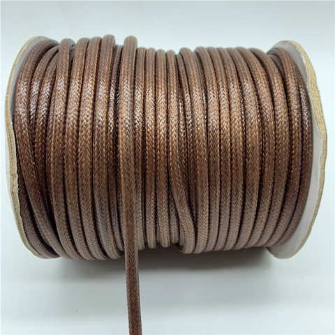 Cordon ciré en coton marron pour la fabrication de bijoux, cordon pour collier, 0.5mm, 0.8mm, 1mm, 1.5mm, 2mm, 3mm ► Photo 1/3