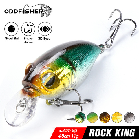 Manivelle Jerkbait nager dur pêche leurres Wobbler appât basse Mini vairon manivelle nagappât pour perche brochet mer Powerbait Isca 8g 11g ► Photo 1/6