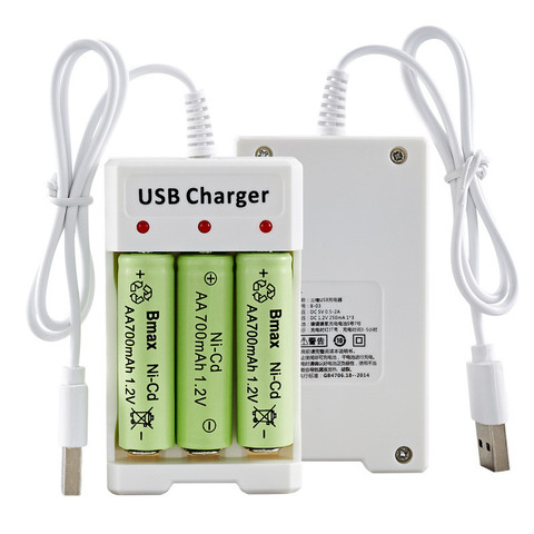 Chargeur de batterie USB 3 emplacements, charge rapide, Protection contre les courts-circuits, Station de batterie Rechargeable AAA et AA, haute qualité ► Photo 1/6