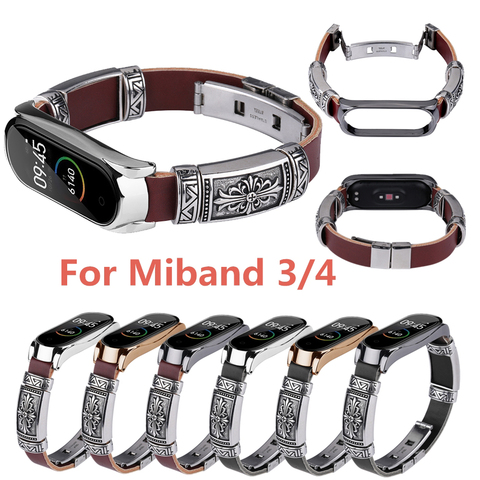 Bracelet en cuir vintage pour xiaomi Mi Band 3, accessoires ► Photo 1/6