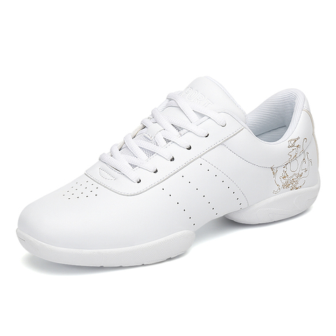 Chaussures aérobies blanches chaussures de Fitness pour enfants adultes sport de gymnastique chaussures de danse Jazz pour femmes chaussures de Cheerleading femmes ► Photo 1/6