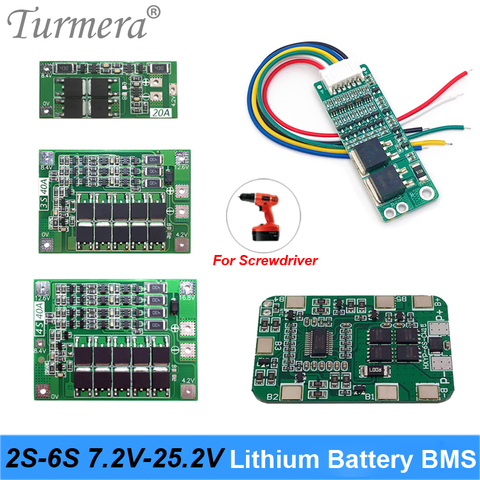 Turmera – panneau protégé pour batterie Li-ion, pour tournevis, 2S 7.2V 3S 12.6V 4s 16.8V 5s 21V 6S 25.2V BMS ► Photo 1/6