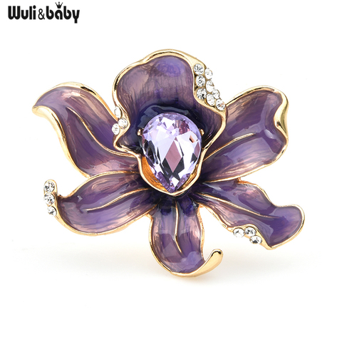 Wuli & baby – broche de mariage en métal et émail pour femme, avec fleur, Orange, rose, cadeau ► Photo 1/5