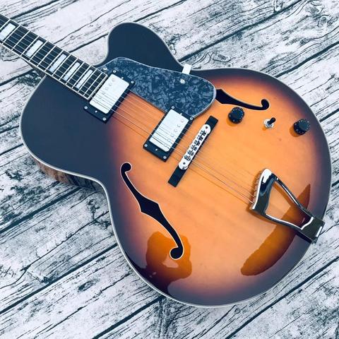 Livraison gratuite nouvelle haute qualité corps épais archtop guitare jazz guitare électrique vintage éclatement creux corps guitares ► Photo 1/6