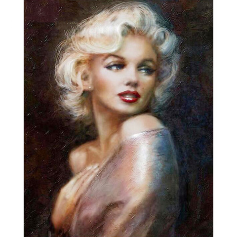 Plein diamant 5D bricolage diamant peinture Marilyn Monroe broderie point de croix strass mosaïque peinture décor cadeau ► Photo 1/6