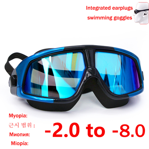 Lunettes de natation pour myopie, étanches, antibuée, avec dioptrie, Sport, lecture ajustable, ensemble acétate pour femmes et hommes ► Photo 1/6