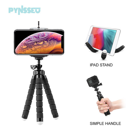 PYNSSEU Mini trépieds éponge Flexible pieuvre trépied pour caméra Gopro bureau trépied pour iPhone Samsung Smartphone pince ► Photo 1/6