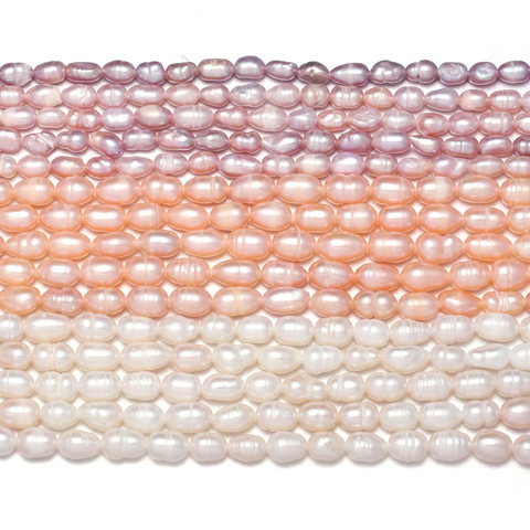 Perles naturelles d'eau douce, grosses perles en forme de riz, pour bricolage, élégants, fabrication de bracelets bijoux 5-6MM ► Photo 1/5
