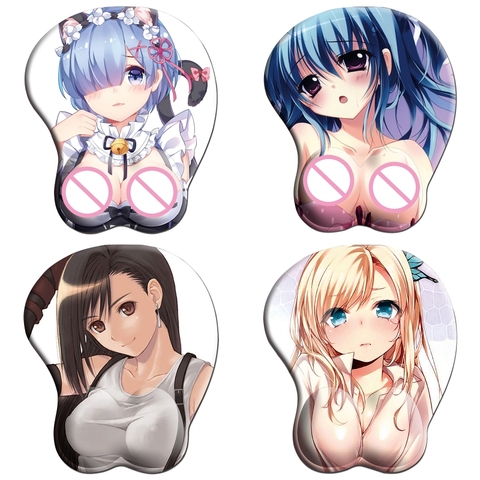 Dessin animé créatif Anime 3D Sexy poitrine Silicone tapis de souris repose-poignet soutien livraison directe ► Photo 1/6