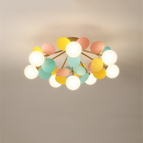 Fleur plafonnier chambre d'enfants lumières créatif chambre éclairage plafonnier moderne LED nordique moléculaire luminaires ► Photo 1/5