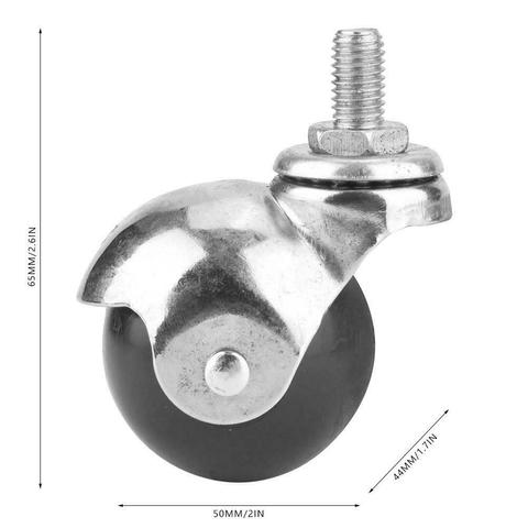 2 pièces 2 pouces roulettes à billes roulette pivotante pour chaise de chariot à meubles ► Photo 1/5